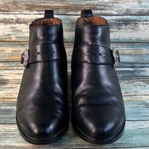 Ariat Blair Western Boots Womens 6.5B Black Leather Ankle Slip On Casual READ